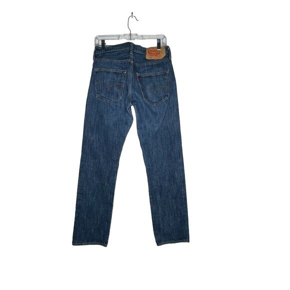 Levis 501 Jeans Mens 31x34 Button Fly Original Fit Dark Wash Straight Leg Denim - Picture 3 of 9